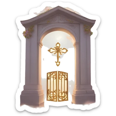 Gateway to heaven with IG initials on it sticker