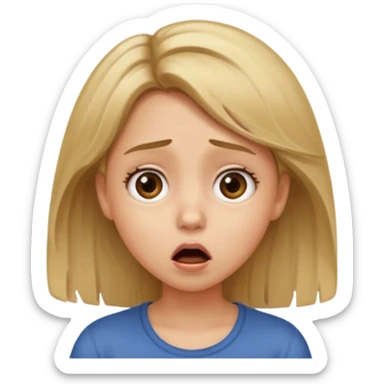 Girl with dirty blonde hair shocked sticker