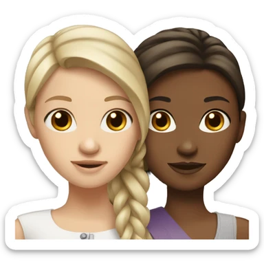 Two white brunette sisters  sticker