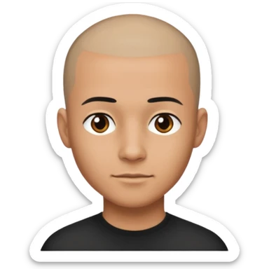 Gözlük yok sağ taraf saç kesimi sıfır sticker