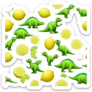 lemon and lime dinosaurs sticker