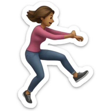 Woman hitting a wall sticker