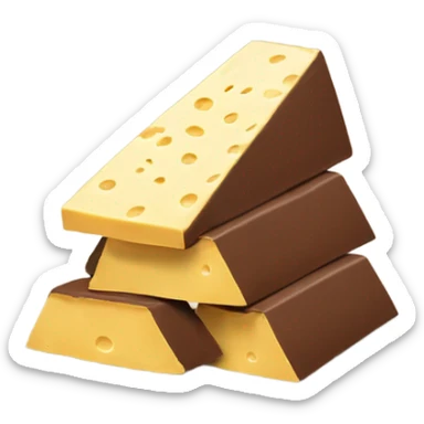 Toblerone with a cheese pile next to it sticker