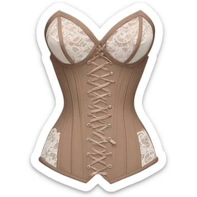 pastel brown lace corset sticker