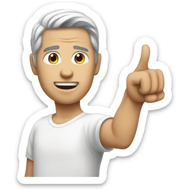 White Man pointing to himself
 sticker