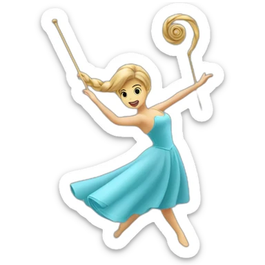 Bâton de twirling sticker