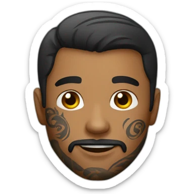 a guy with tattoos on his face sticker