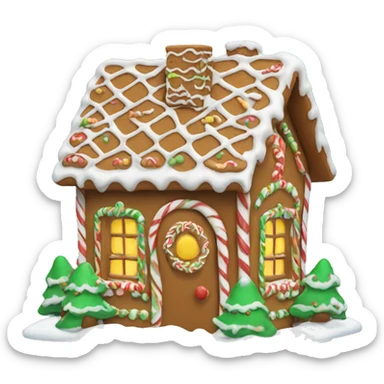 Gingerbread house in snow sticker