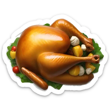 Cooked Turkey on a platter  sticker