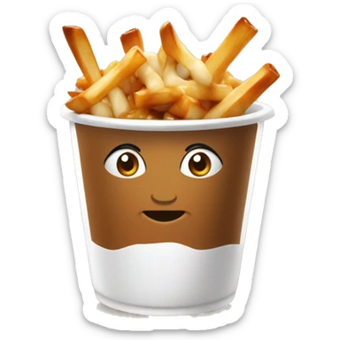 Poutine sirotant un thé en mode rien à foutre sticker