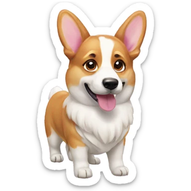 corgi dog unicorn sticker