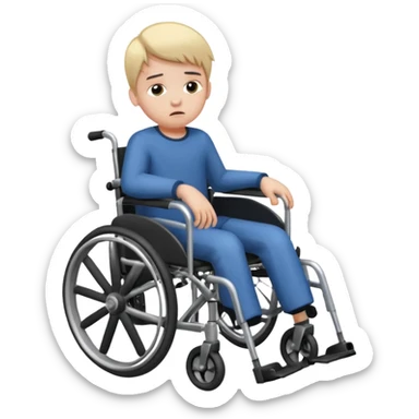 a disabled kid falling off of his wheelchair sticker