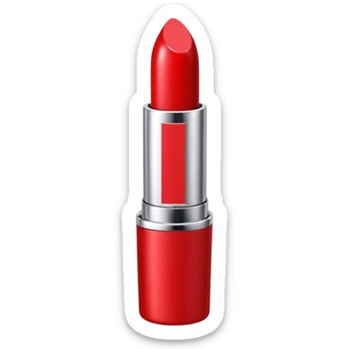 lipstick bullet, polished silver chrome, sexy beauty symbol sticker
