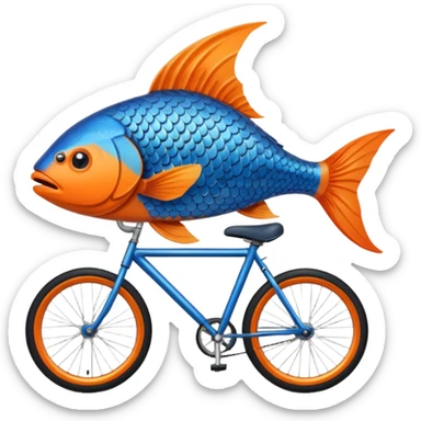 fish riding on the bike sticker