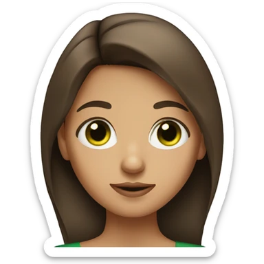 Mexican girl with green eyes and brown hair sticker
