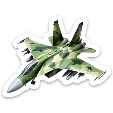 SU-35 Jet - Sukhoi (Model Year: 2020) (Iconic colour: Camouflage green) sticker