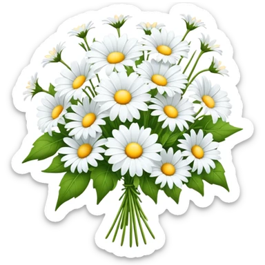 big bouquet Daisy Morning Glory stem, leaf sticker