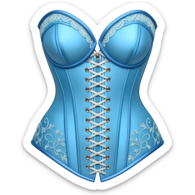 light blue lace and rhinestone glitter corset sticker