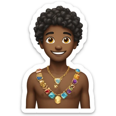 smiling boys with jewelry sticker