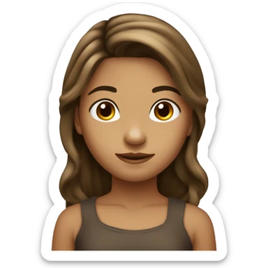 una niÑa de 18 años con cabello lacio castaño   sticker