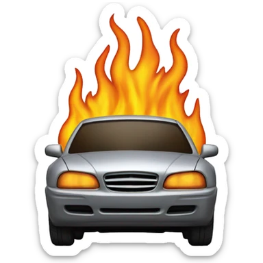 car on fire sticker