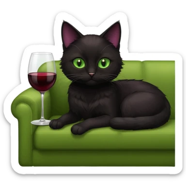 black cats On A Couch With Wine sticker