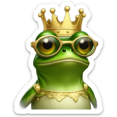 king frog wearing race glasses sticker