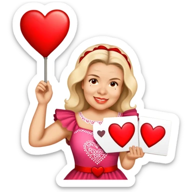 Person dress of love  saying: feliz día de san Valentín sticker