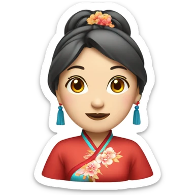 Chinese lady wear Chinese traditional clothes sticker
