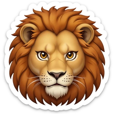 nasty lion looking sideways with mean fierce expression sticker