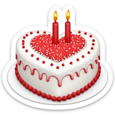 Heart shaped birthday cake  sticker