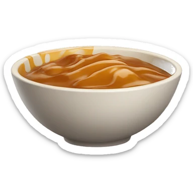 A single bowl of caramel sticker