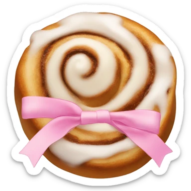 Cinnamon roll with a pink bow  sticker