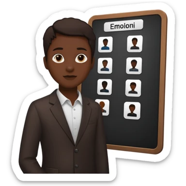 person silhouette standing next to a project board sticker