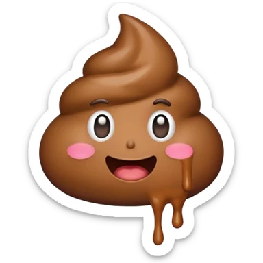 Poop emoji popping  sticker