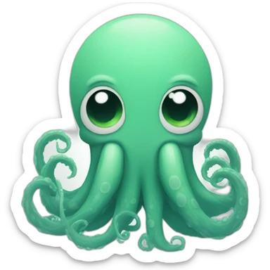 Cute kraken cute face eyes close meditate sticker