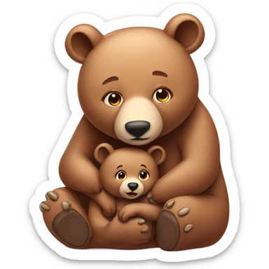 Mother bear and baby cub  sticker