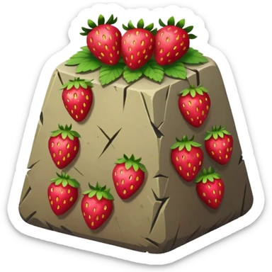 rune stone covered in strawberries sticker