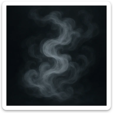 A swirling cloud of fog, semi-transparent, with gentle curves and a sense of movement, evoking a mystical mood. sticker