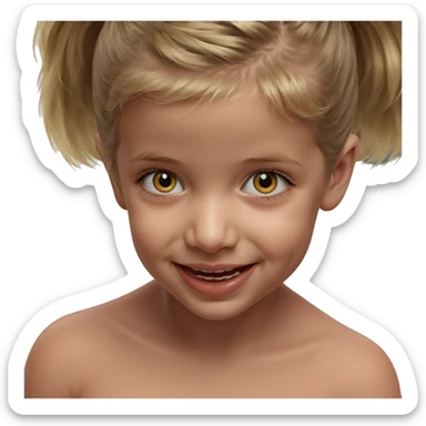 smiling blonde girl portrait sticker