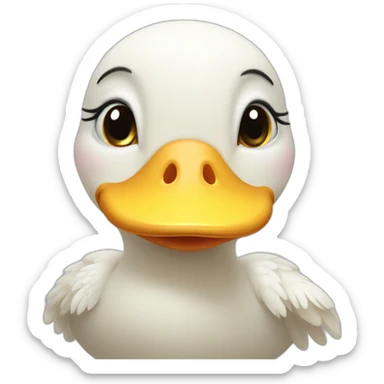 white duck baby  putting hands on his cheeks and tears going down sticker