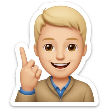 Middle finger the bad one with a funny face sticker