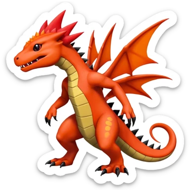 Guilmon-Salandit-Charmeleon-Fakémon-hybrid-creature (full body)  sticker