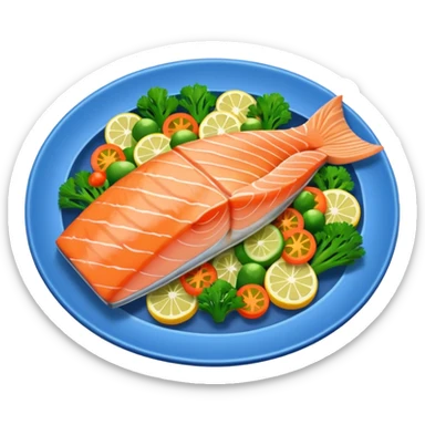 Steamed salmon with vegetable sauté sticker