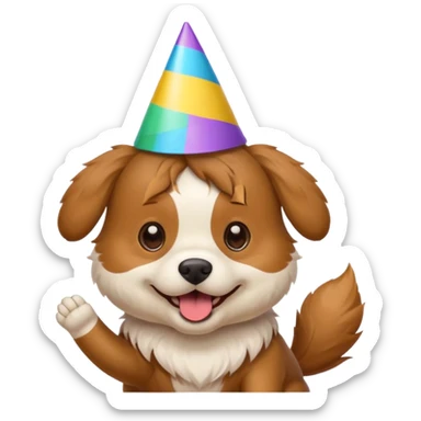 cute dog in party animal game sticker