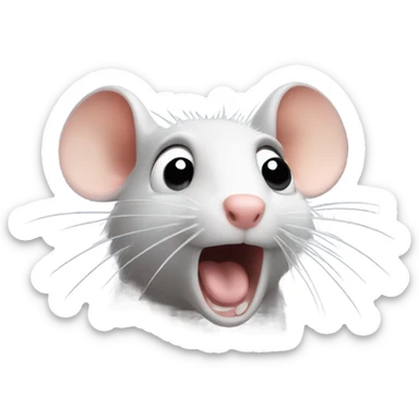 a shocked rat puts its hand in front of its mouth sticker