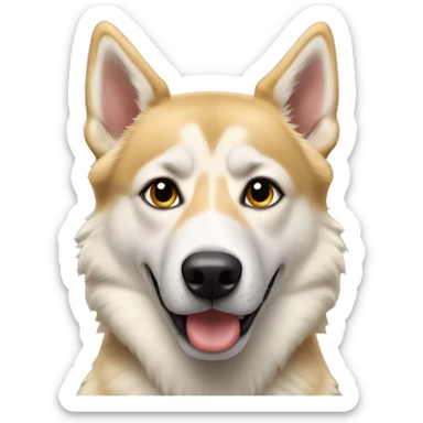 Blonde Husky mixed with German shepherd  sticker
