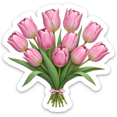 light pink tulip bouquet  sticker