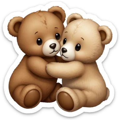 Teddy bears kissing sticker