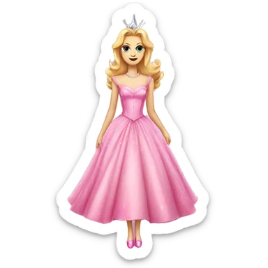 pink Glinda dress from wicked movie sticker